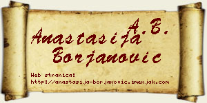 Anastasija Borjanović vizit kartica